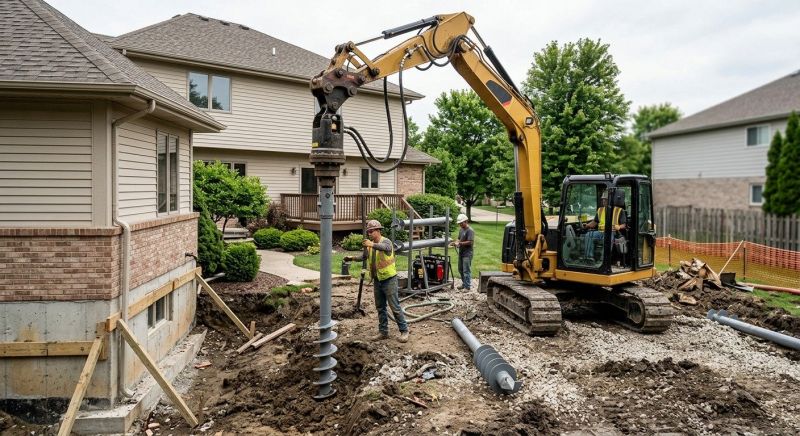 Helical Pile Installation in Denver, NC