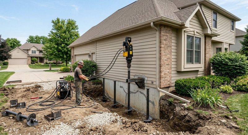 Helical Pile Installation in Denver, NC